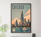 Illinois - Chicago - - Vintage Travel And Tourism Poster 
