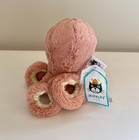 Jellycat  Plush Pink Salmon Colored Odell Octopus Stuffed Animal 8  Small
