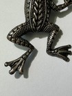 Vintage Marked Mexican 925 Sterling Silver Frog Brooch Pin