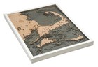 Cape Cod  Massachusetts 3d Wood Map   Laser-cut Birch Nautical Chart