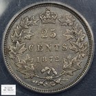 1872 H Canada Silver Quarter Twenty Five Cents 25c Victoria Anacs Xf 40 Details