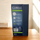 Rare Nib New In Box Corelle 16 Pc Livingware Vitrelle Glass Garden Sketch Bands