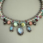 Isha Elafi Nomatic Knot Work Ankle Bracelet Moonstone opal Multi Gem   925