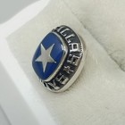Vintage Dallas Cowboys Star Brooch Silver Tone Blue Star Center Lapel Pin