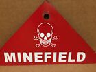 Original 1942 Wwii Steel Metal Minefield Warning Skull   Cross-bones Mine Sign B