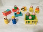 Vintage Fisher Price Little People Wooden Plastic Nursery Figures  Lot Of 17