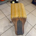 Antique Shoe Salesman Fitting Stool   Shoe Shine Stand     Twisted Wire   Oak