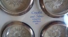 Vintage Set Of 4 Genuine Crystal Silverplated Coaster Ashtrays Made In Usa   New