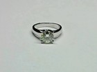3ct Round Moissanite Solitaire 14k White Gold Plated Engagement Ring