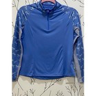 Piper By Smartpak Ls Quarter Zip Sun Shirt French Blue Running Horses Girl Large