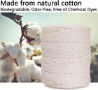 Macrame Cord 4mm X 547yards  Natural Cotton Macrame Rope - 4 Strands Twisted 