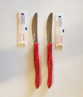 Pair Cutco 1759 Kj Table Knife Red Handle Serrated Steak Knife Usa