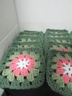 Lot Of 20 5    Crochet Granny Squares  Floral  White  Pink  2 Shades Of Green