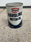 Vtg Nos Texaco Havoline Motor Oil Full Sae-10w Hd 1 Quart Metal Tin Can Gas Sign