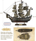 Sailingstory Wooden Pirate Ship Model Black Pearl Sailing Ship Decor 15  Distres