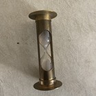 Vintage Nautical Maritime Brass Glass  Hourglass Time 6 3 4  X 2 3 4 