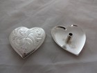 Pair Heart Conchos Hansen Western Gear Silver Plate Horse Tack Screw Backs New