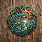 Dolphin Metal Wall Art  Coastal Beach House Decor