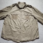 Vtg Lauren Ralph Lauren Safari Shirt 2x Tan Utility Mesh Pockets D-ring Snap Up