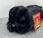 Fao Schwarz Black Lab Dog Plush 11  Stuffed Animal Puppy Laying