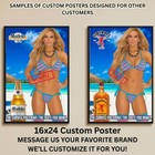 Sexy Pinup Girl Custom Alcohol Poster Any Beer Whiskey Tequila Vodka Brand   238