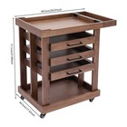 Art Supply Storage Box Organizer Rack Wooden Rolling Cart With 3 Drawers Us