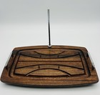 Vintage Mid Century Modern Spiked Meat Carving Board Wooden Tray Japan Mcm