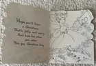 Unused Christmas Girl Fairy Wings Birds Vtg Greeting Card 1950s 1960s Sunshine