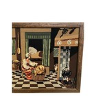 Vintage Large Framed Needlepoint   Belgium A 100 Years Ago   39  X 22 