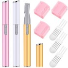 3 Pcs Electric Eyebrow Trimmer Women Facial Hair Remover White  Gold  Pink
