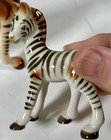 Vtg Japan Black   White Brown Zebra Porcelain Figurines Africa Wild Animal 5  3 