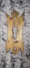 Antique Victorian Cast Brass Keyhole Escutcheon Eastlake  Ornate Dramatic Detail