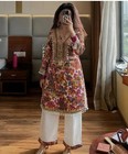Women Kurta With Pant Set Multicolor Embroidered  Designer Look  Size S To Xxl 