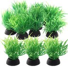 10 Pcs Green Aquarium Plant Ornaments Artificial Water Plastic Fish Tank Grass