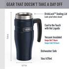 Vacuum Insulated Travel Mug  with Handle  - 16 Oz  Midnight Blue