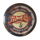 A Nickel Drink Worth A Dime     Vintage-style Pepsi Illuminated Wall Clock Working