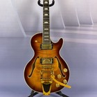 In Stock Semi-hollow With F Holes Transparent Brown Jazz Electric Guitar