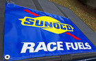 Genuine Nos Sunoco Race Fuels 3  X 4  Motor Oil Gas Station Vinyl Banner Sign