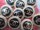 Lot Of Ten  20 Mm Designer Cc Button Gold Tone Chanel 10 Buttons
