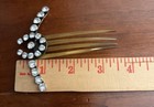 Victorian Silver Genuine Crystal Equestrian Moon Hair Comb Tiara