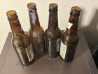 Vintage Lot Of 4 Empty Glass Budweiser Beer Bottles Anheuser Bush Inc