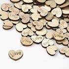  400pcs Rustic Wooden Love Heart Wedding Table Scatter Decoration Engraved 