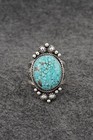 Turquoise   Sterling Silver Ring - Samuel Yellowhair - Size 8