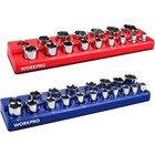 Workpro 2pc 1 2  Magnetic Socket Organizer Set Socket Holder Cart Set Sae Metric