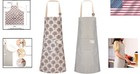 Elegant Multicolored Aprons With Large Pockets - 2 Pack For Cooking   Baking