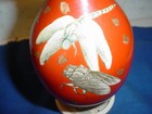 Old Japanese Satsuma Vase Decorated With Bugs And Insects Dragonflys