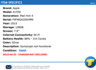 2015 Apple Ipad Mini 4 A1550 128gb 7 9  Silver
