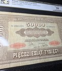 1922 Poland   Polish State Loan Bank-50000 Marek Note Inflation Issue Pcgs Vf 20