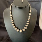 Navajo Pearls Graduated Sterling Silver Round Seamless Bead Necklace 16    92116