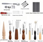 Vintage Leather Craft Tools Kit Working Hand Tool Stitching Sewing Beveler Punch